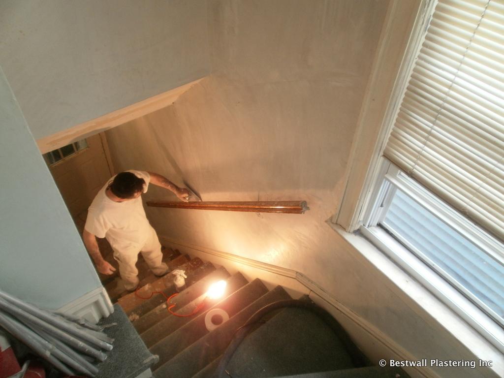 Astoria staircase plastering